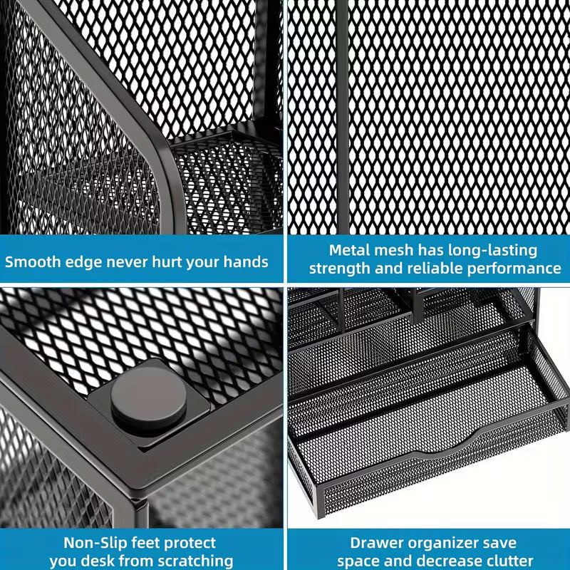 Desktop Organizer - Multi-Compartment Desk Caddy.