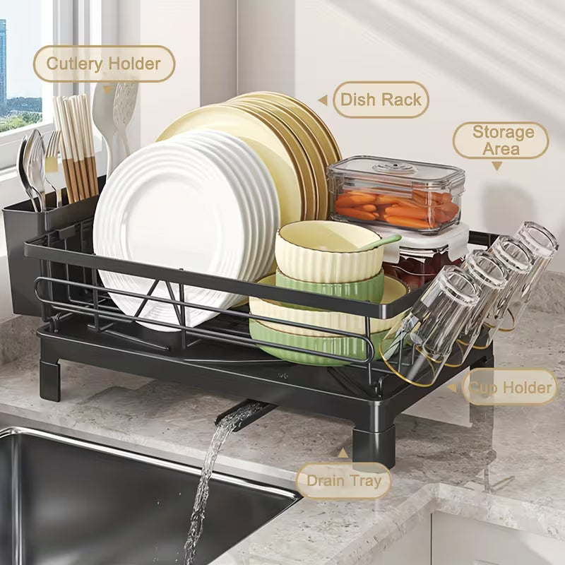Over-Sink Dish Rack - Space-Saving Dish Drainer.