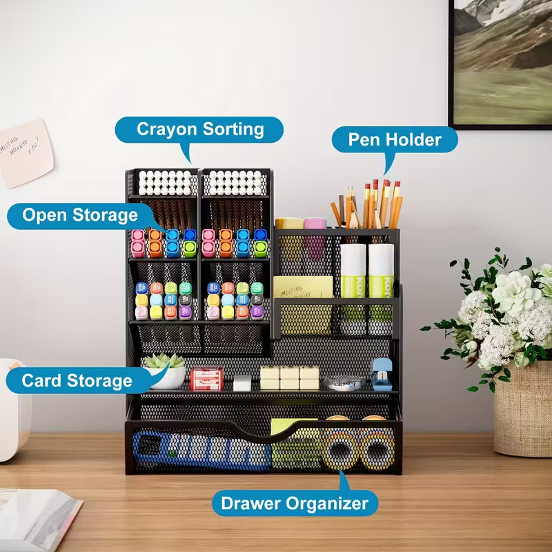 Desktop Organizer - Multi-Compartment Desk Caddy.
