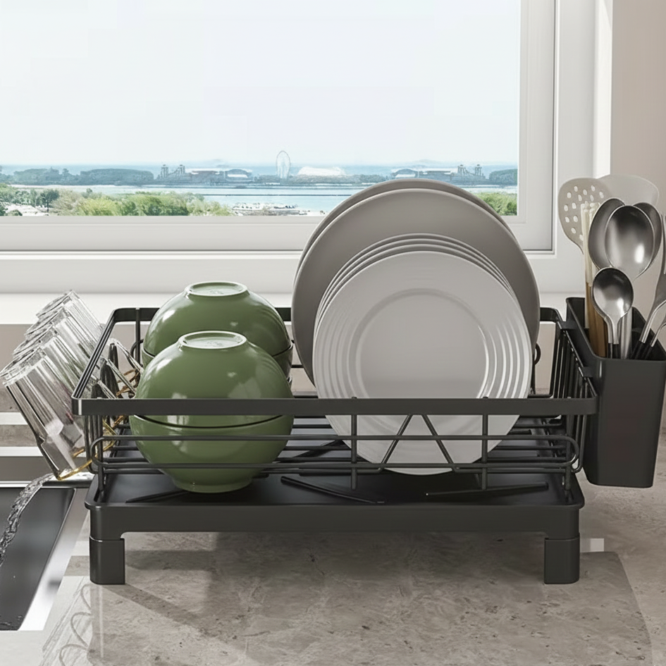 Over-Sink Dish Rack - Space-Saving Dish Drainer.