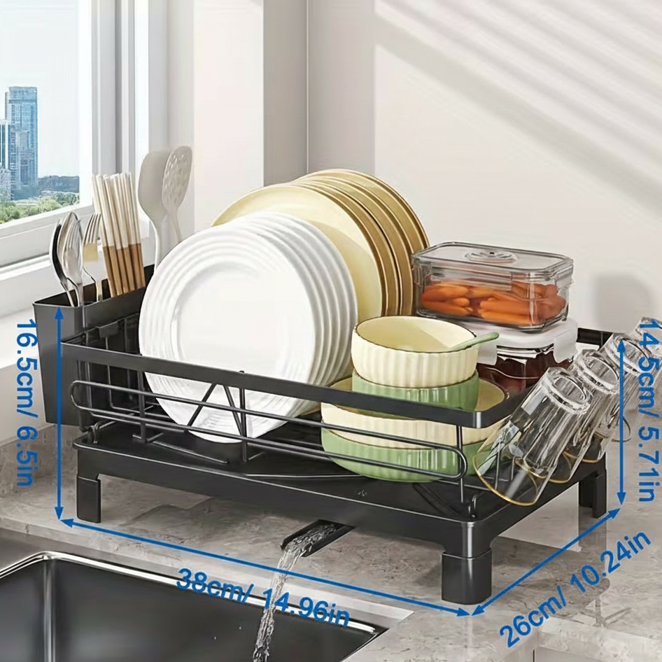 Over-Sink Dish Rack - Space-Saving Dish Drainer.