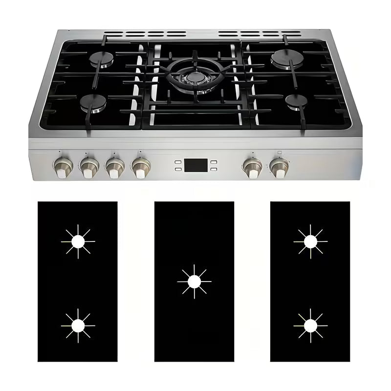 3pcs Heat-Resistant Gas Stove Burner Covers - Reusable Kitchen Protectors